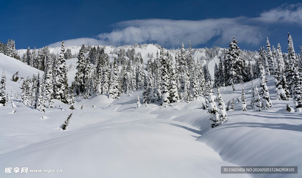 冬日雪山雪景壮丽风光