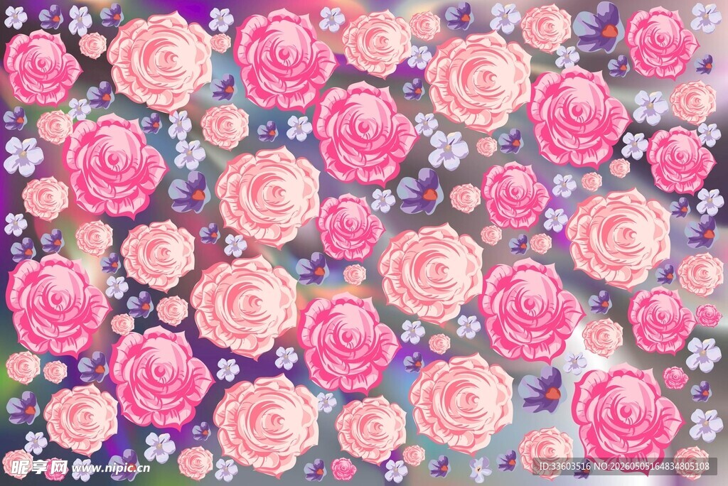 玫瑰花卉底纹