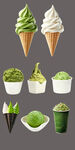 抹茶冰淇淋与盆栽甜点