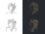 花女线条插画