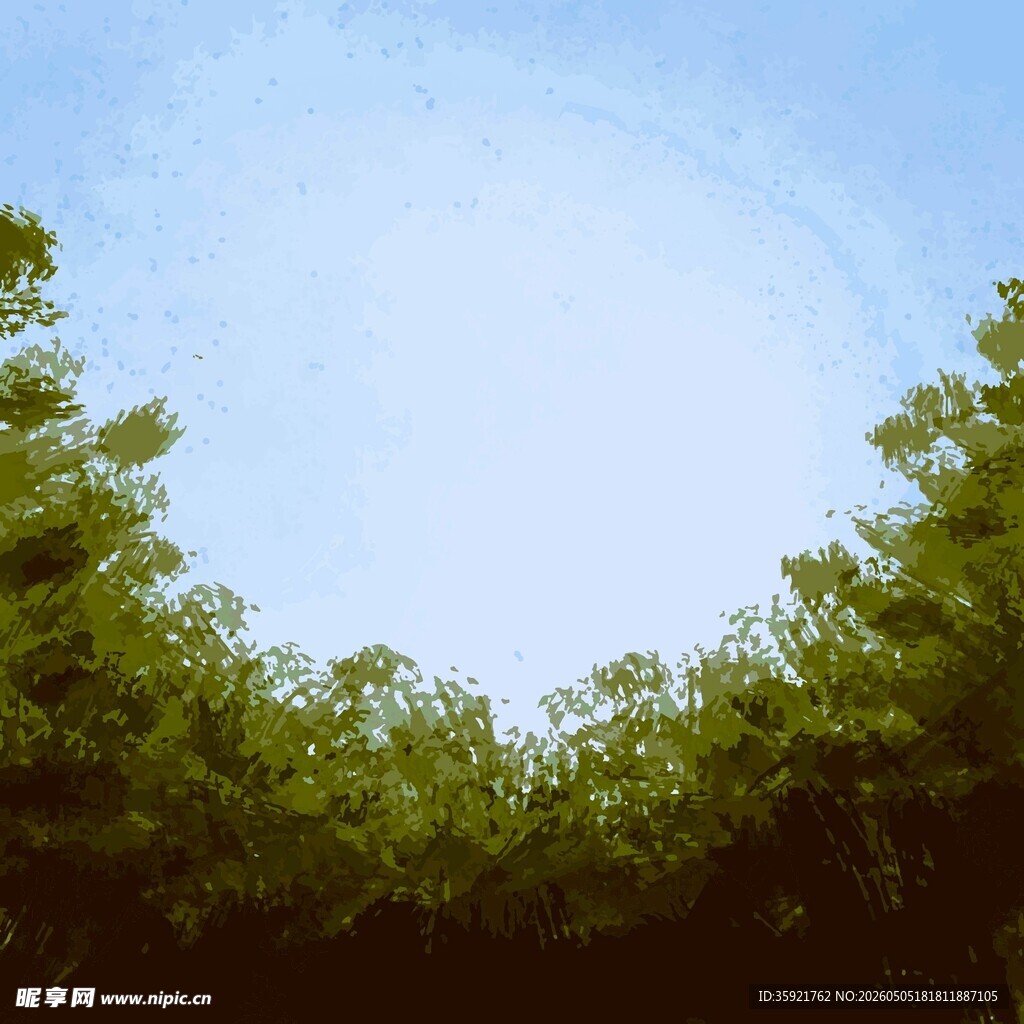 林间晴空插画