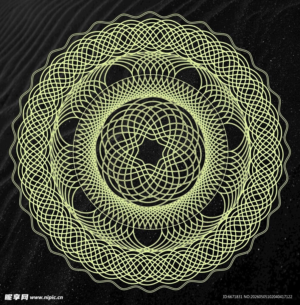 几何线条构成的圆形图案