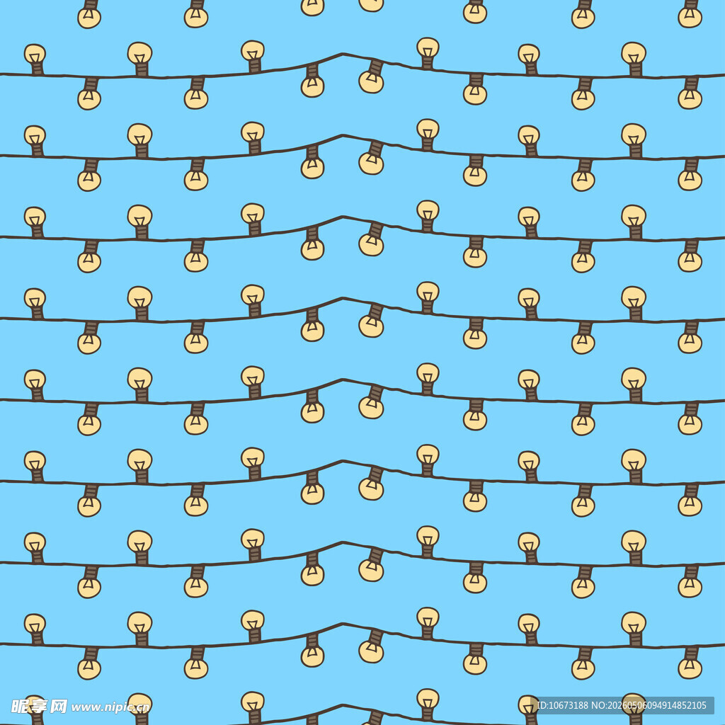 蓝色背景上的串灯图案