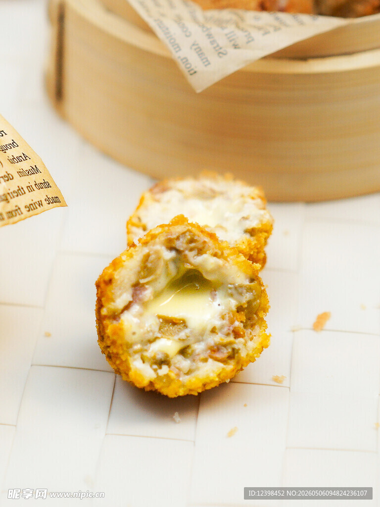 美味开口烧麦特写
