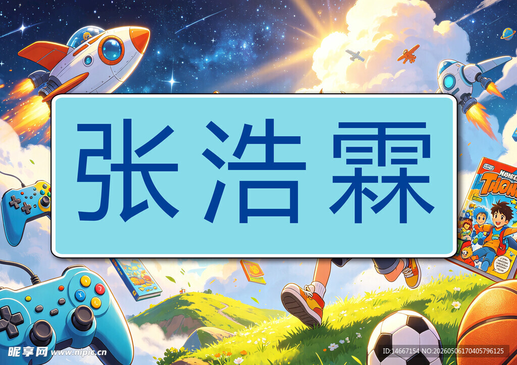 新生卡通儿童姓名桌牌 新生桌牌