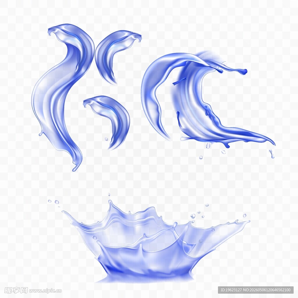 蓝色水花素材