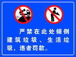 严禁倒垃圾警示牌
