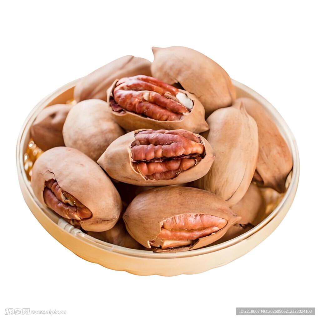 木碗中的美味碧根果
