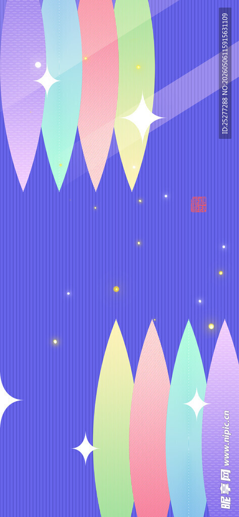 梦幻彩色尖塔星空背景图