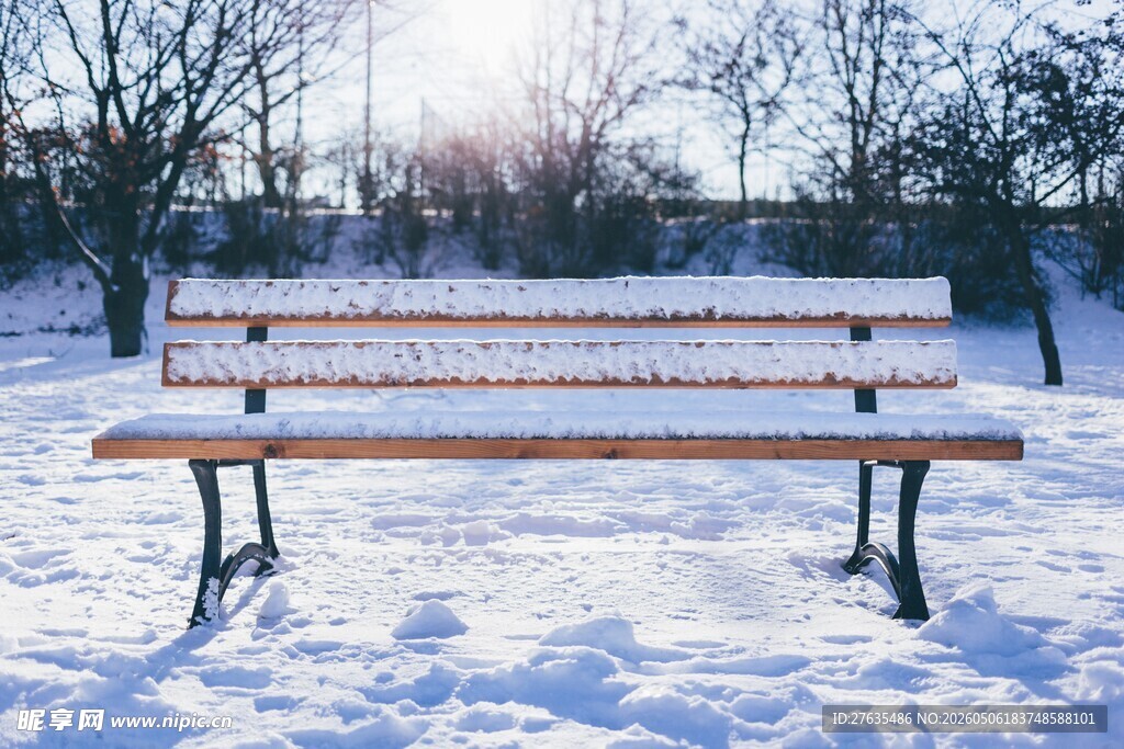 雪覆冬日静谧景致