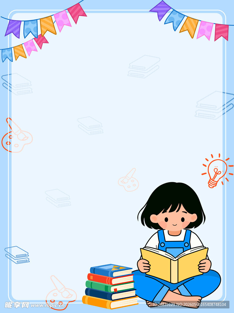 小女孩席地而坐专注读书