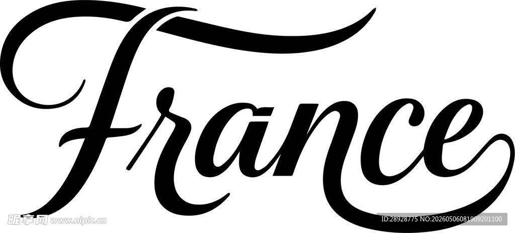 法国英文France艺术字