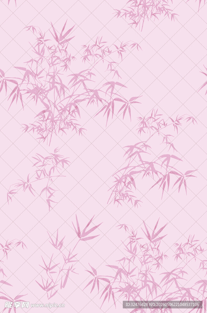 粉色竹叶花卉纹理图案