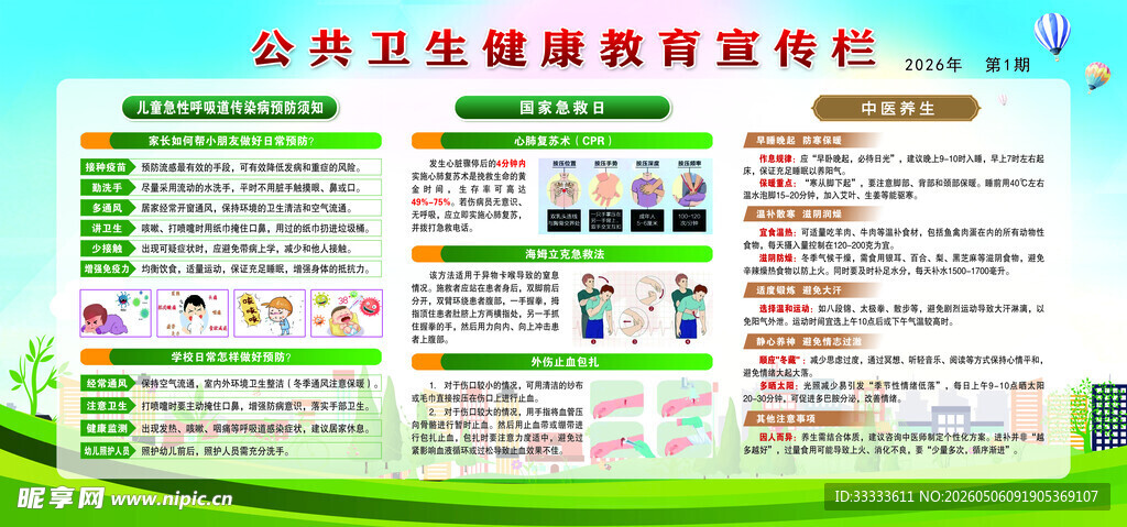 公共卫生健康教育宣传栏