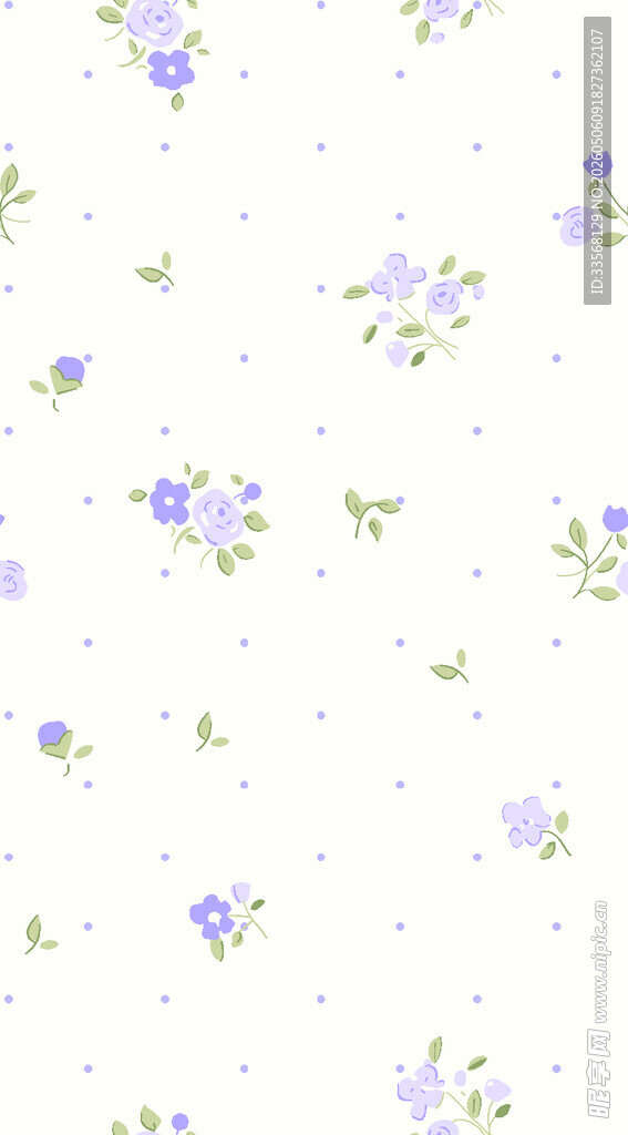 清新淡雅紫色花卉图案