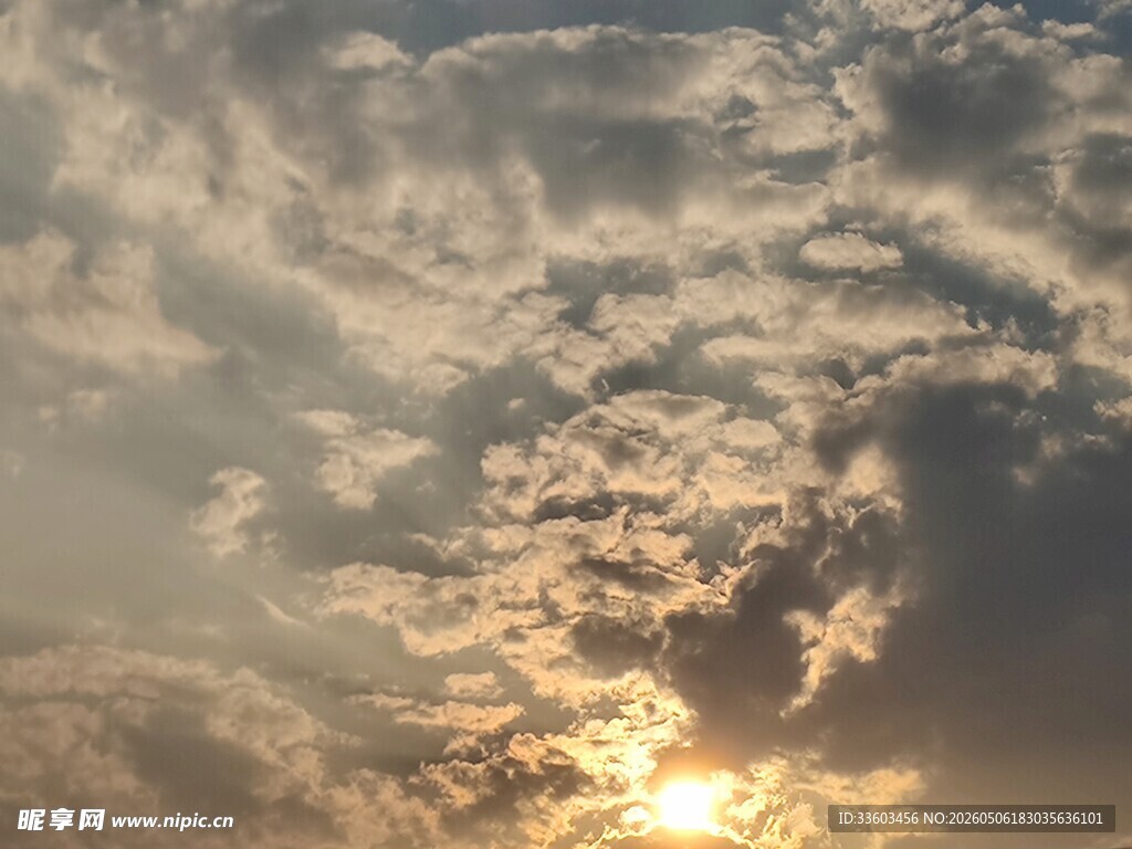 夕阳下的绚烂云层