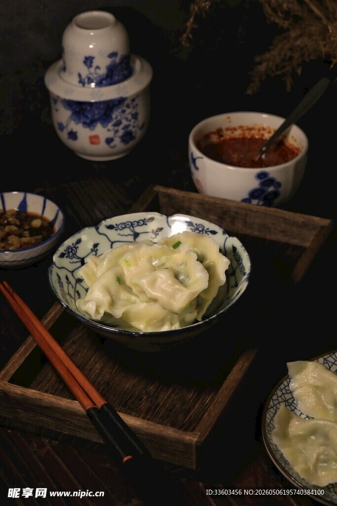中式传统美食饺子摆盘