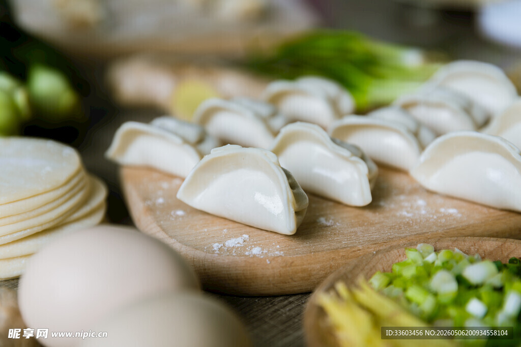 手工饺子制作食材摆放图
