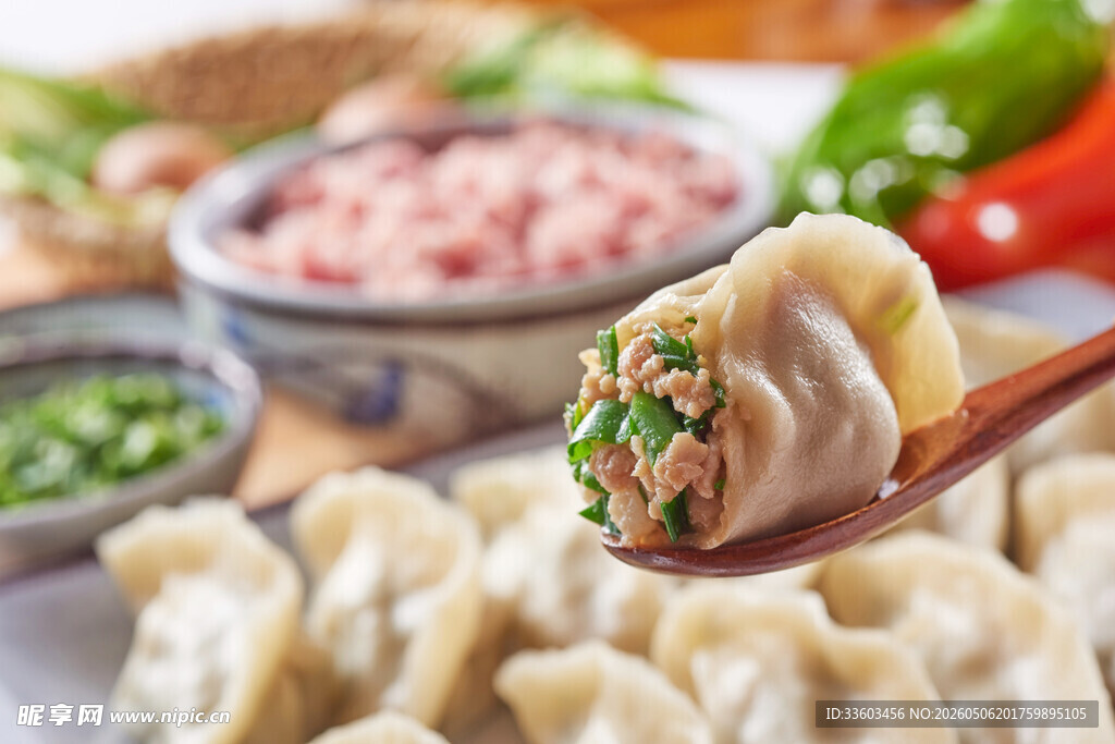 美味饺子特写