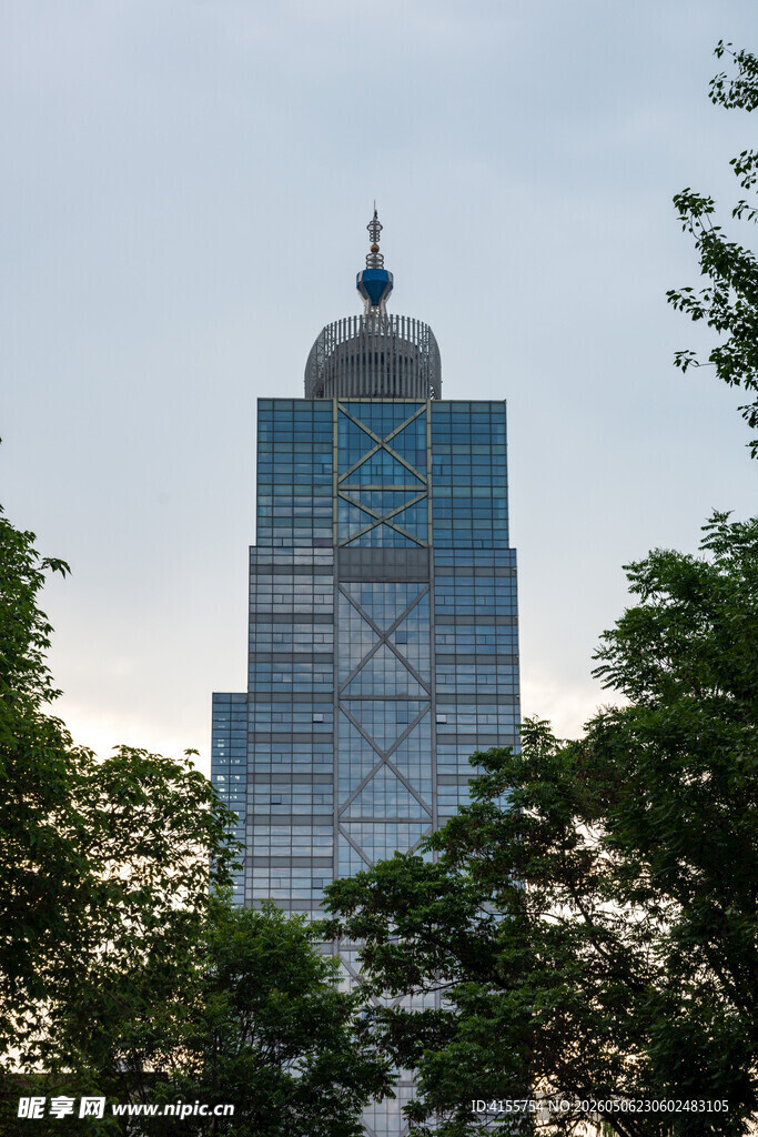 高耸入云的城市塔楼景观