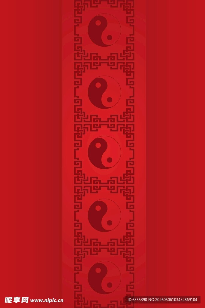 红色背景中式图案装饰