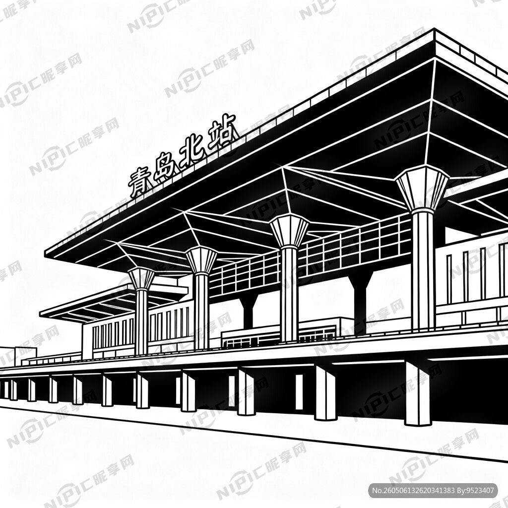青岛北站线条图