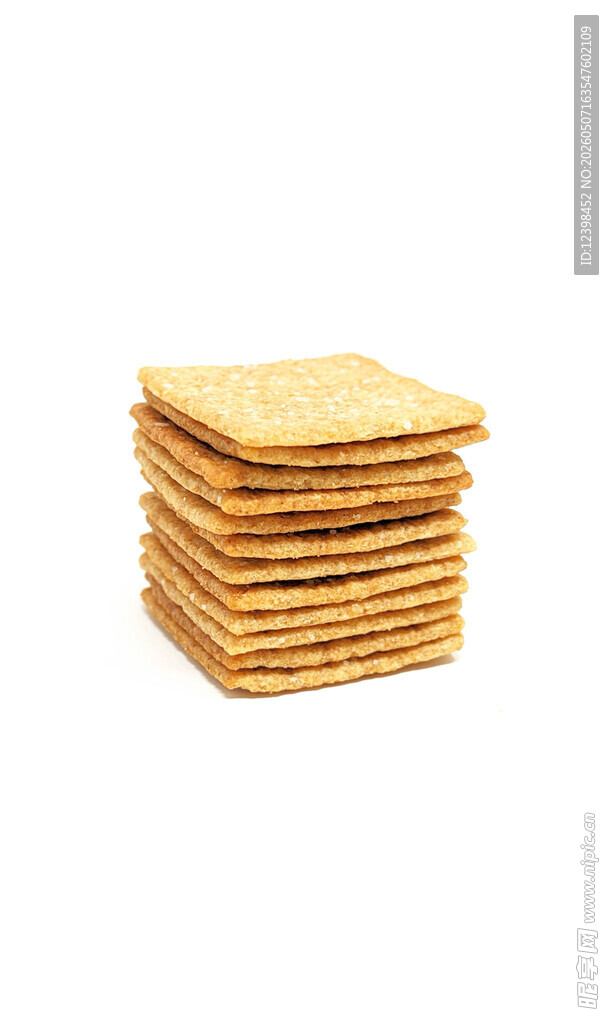 堆叠的美味苏打饼干