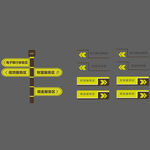 黄色路标指示牌设计模板