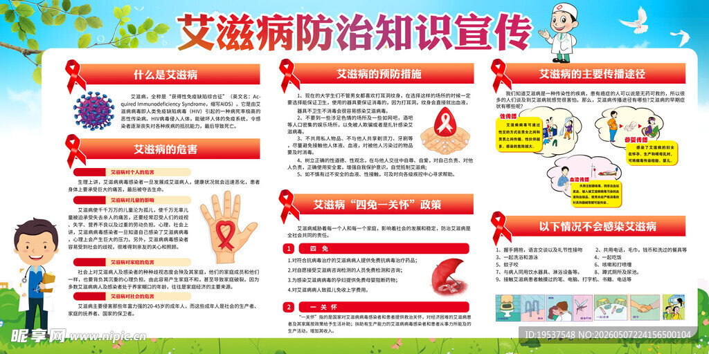 艾滋病防治知识宣传栏