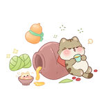 端午节猫咪喝雄黄酒贴纸
