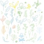 清新植物底纹