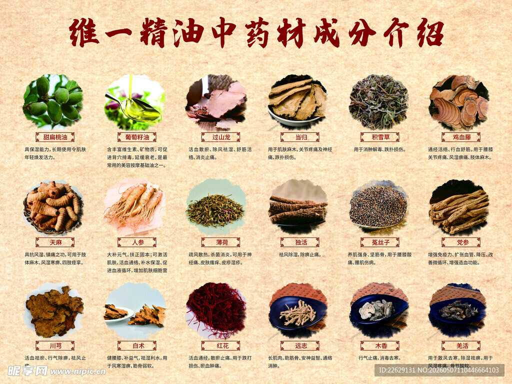 根精油中药成分展示