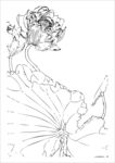 荷花莲花人物动态线条图