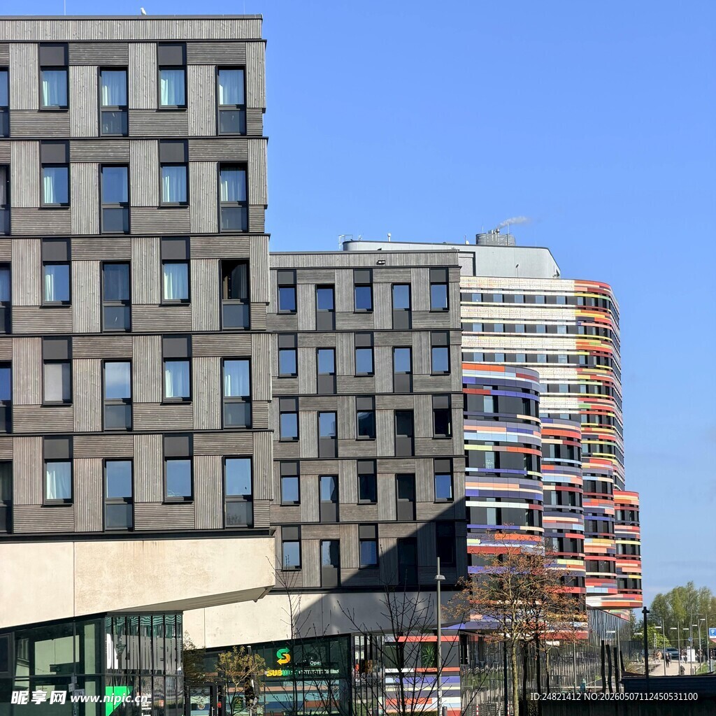 城市多彩建筑外观景观