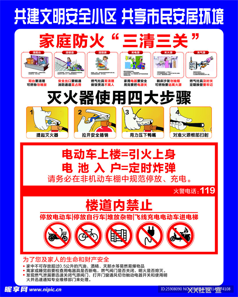 家庭防火安全宣传海报