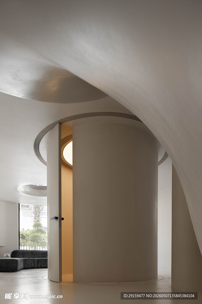 现代简约风弧形室内门设计