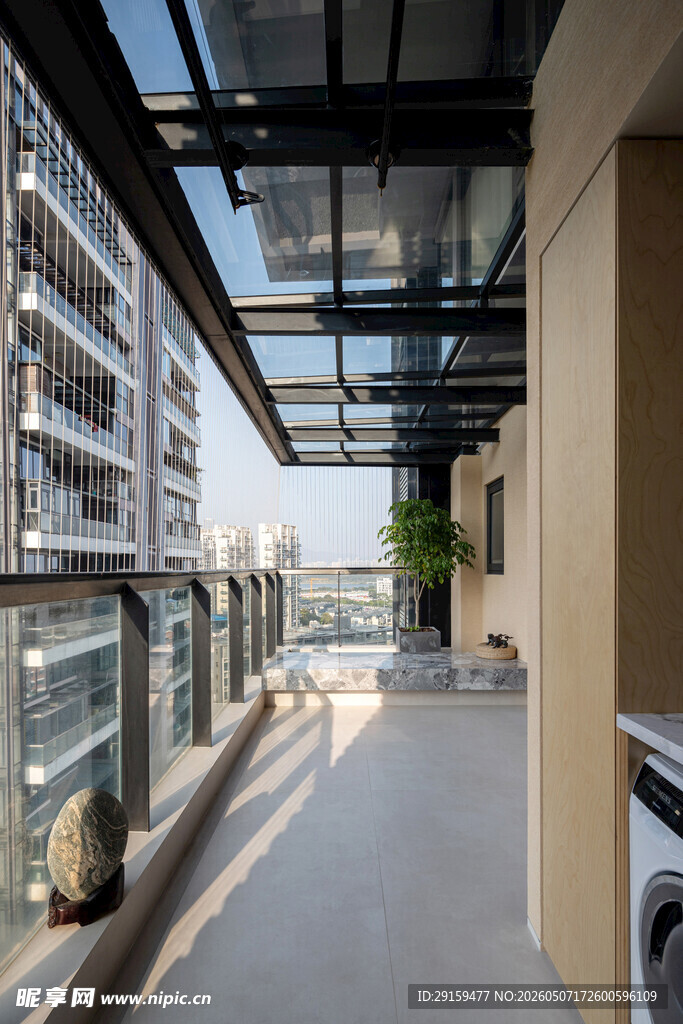 现代风格建筑连廊空间