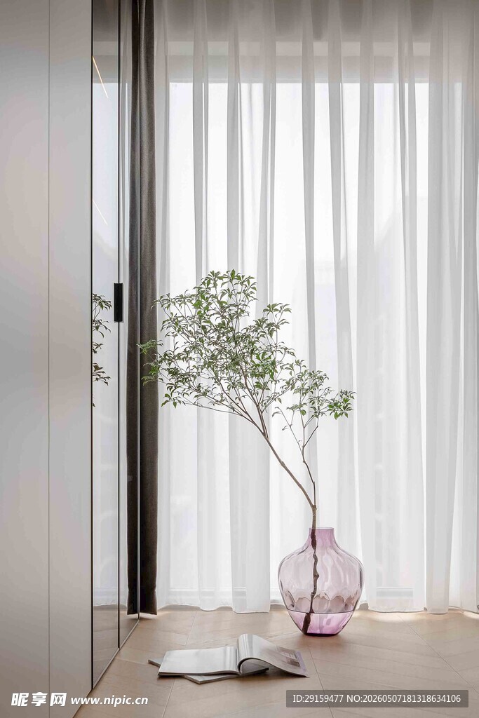 简约室内窗边绿植花瓶景致