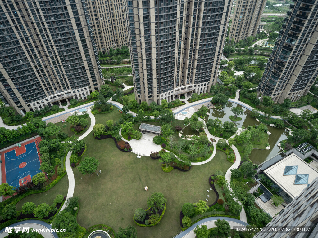 高层住宅中的园林景观