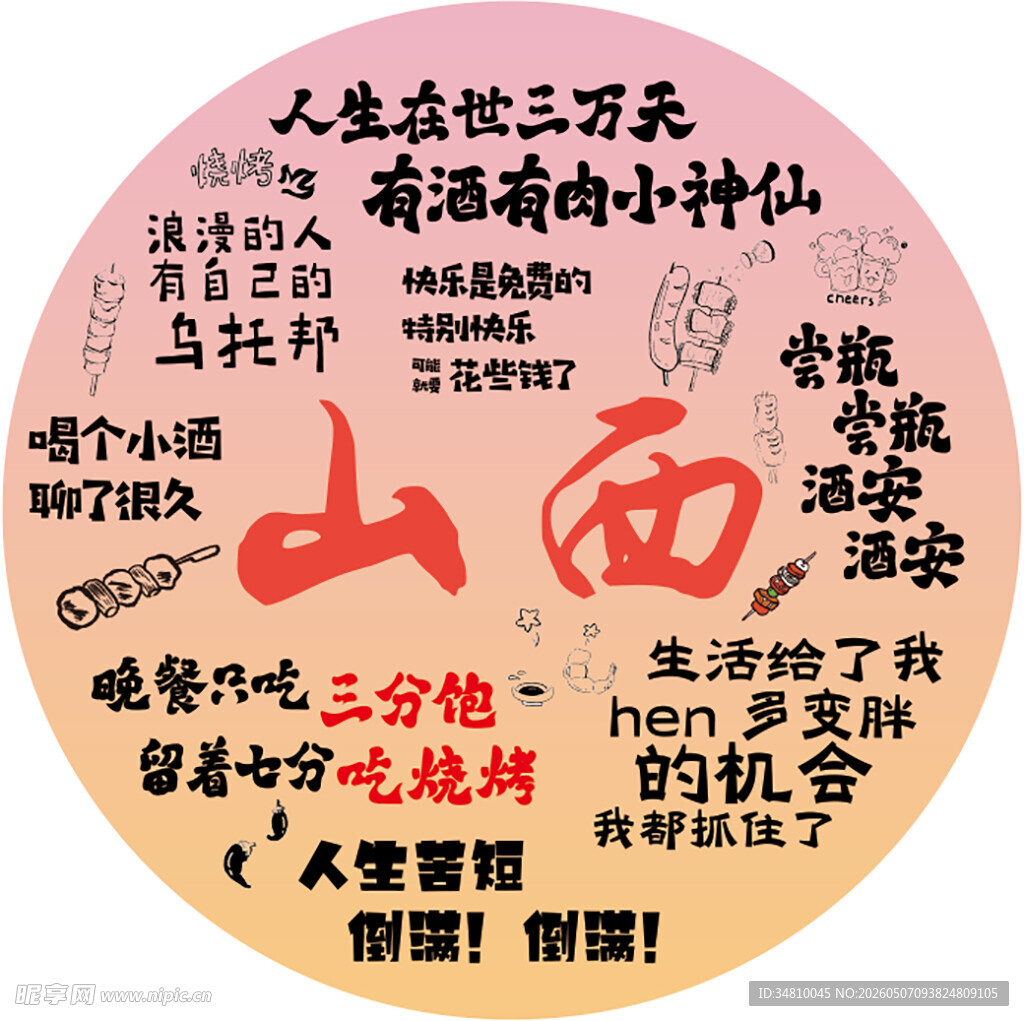 烧烤打卡墙