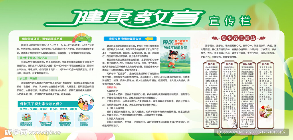 夏季健康教育宣传栏