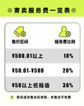 寄卖服务费一览表