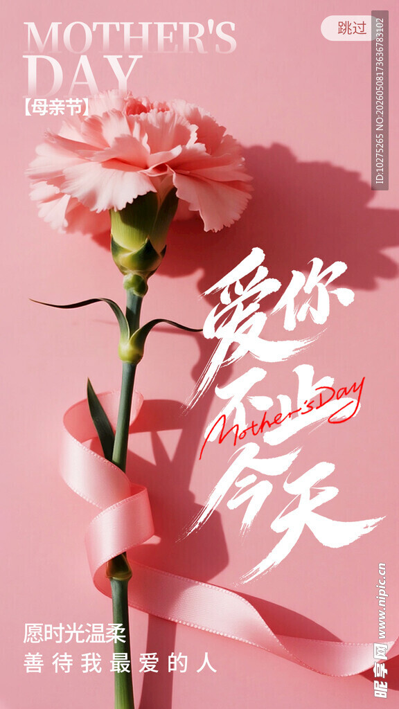 粉色温馨母亲节开屏引导页