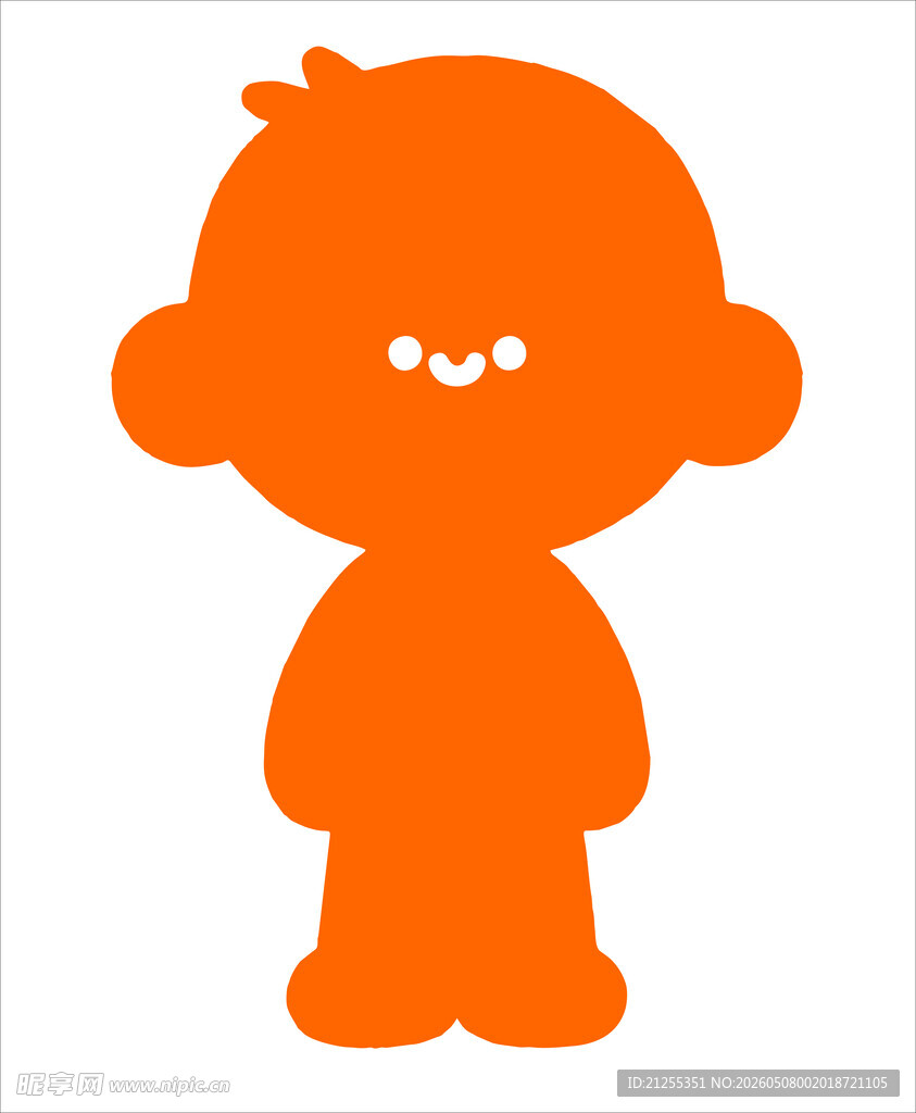 橙色卡通小男孩形象