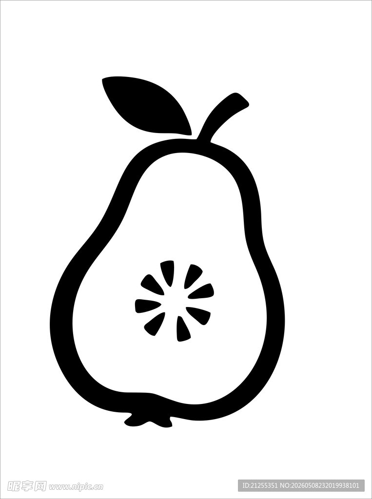 简约梨子图标设计