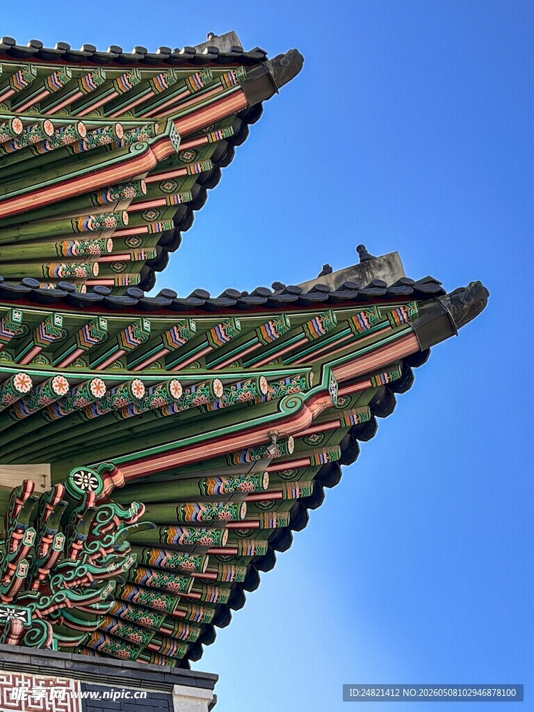 中式古建筑屋檐特写