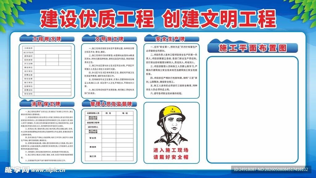 工地五牌一图项目规章制度展板