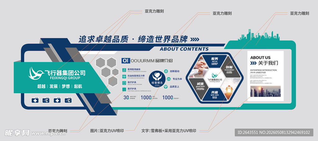 科技企业展厅品牌宣传文化墙