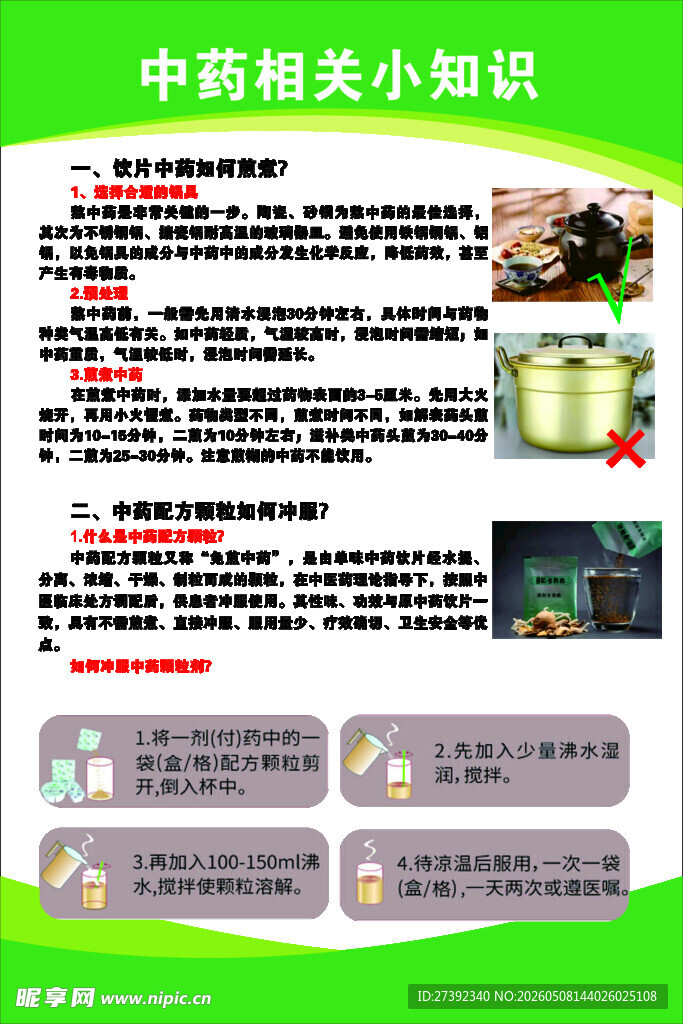 中药知识科普小展板