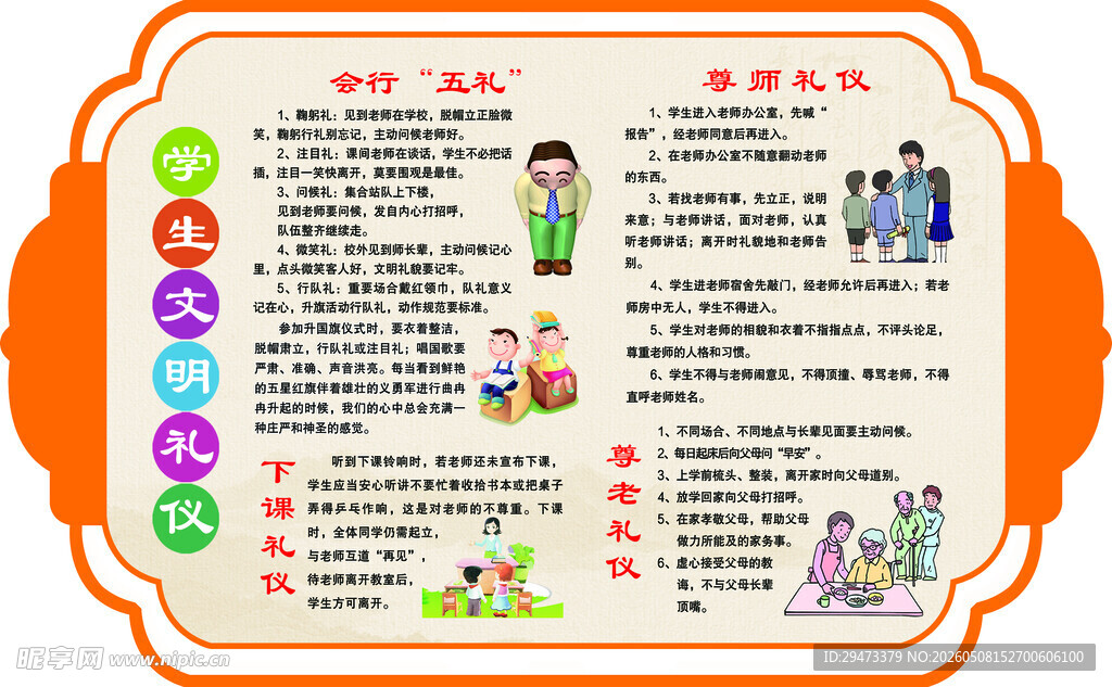 儿童健康生活知识宣传图